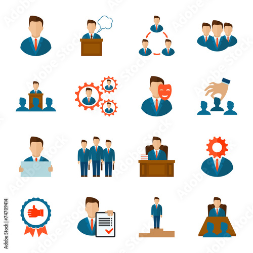 Executive icons flat