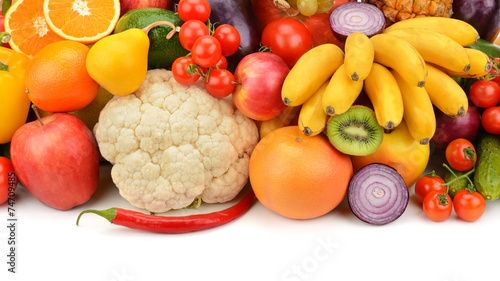 fruit and vegetable isolated on white background