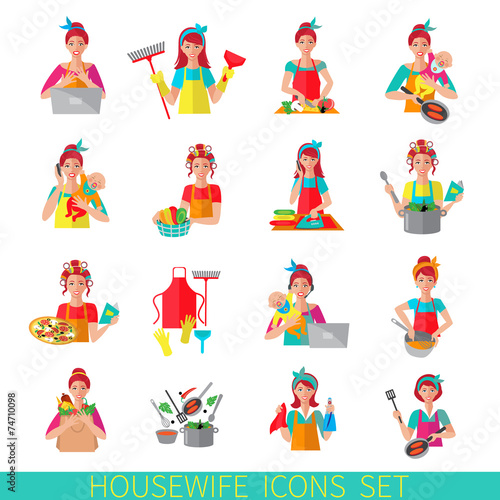 Housewife Icon Set