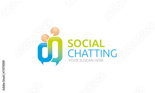 Fototapeta Naklejka Na Ścianę i Meble -  Social Chatting Logo
