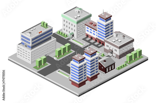 Office buildings isometric