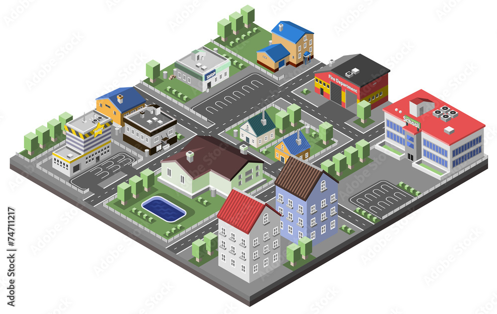 Suburban Concept Isometric Suburban Concept Isometric
