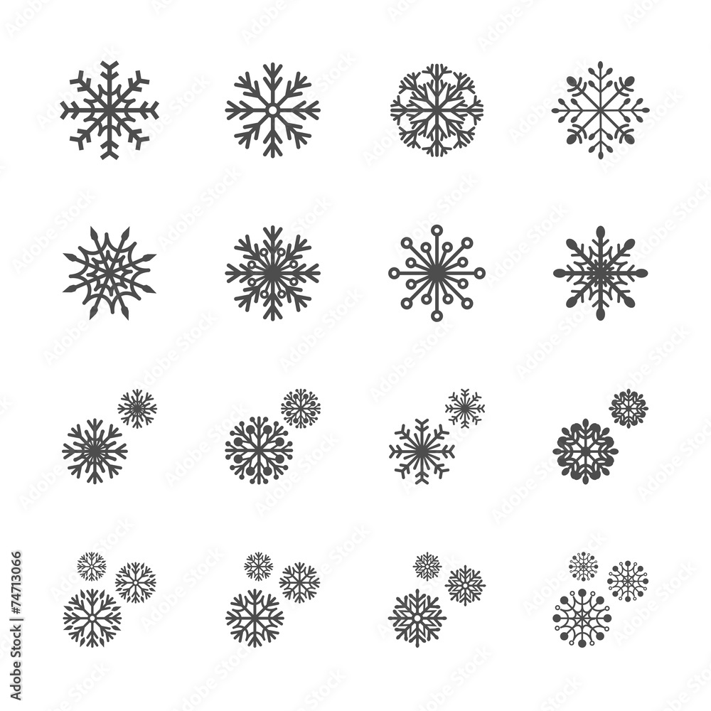 snowflake icon set 11, vector eps10