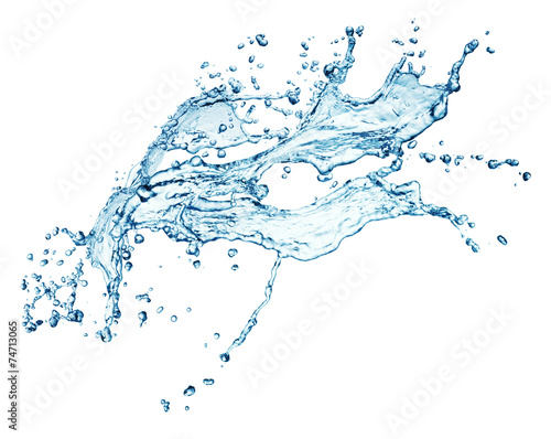 blue water splash isolated