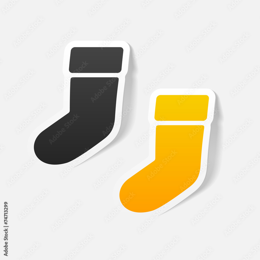 realistic design element: christmas sock realistic design element: christmas sock