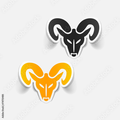realistic design element: head of the ram
