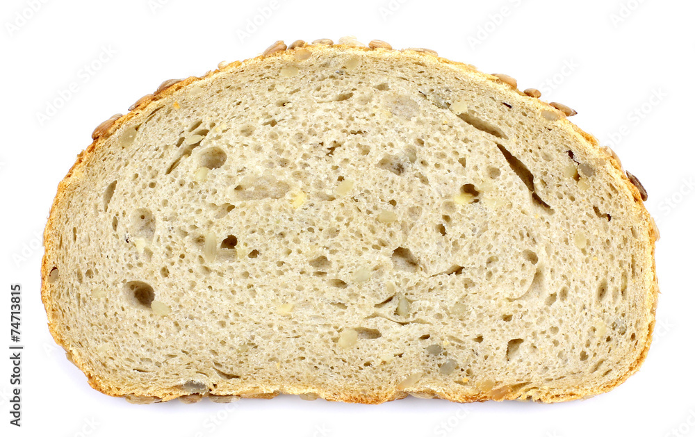 Slice of white bread isolated on white Slice of white bread isolated on white
