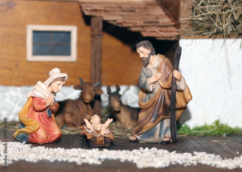 Nativity scene with Holy family