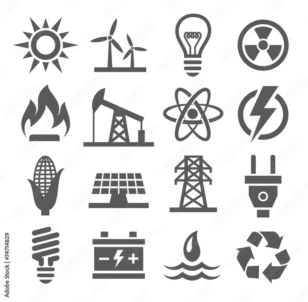 Energy icons - obrazy, fototapety, plakaty 