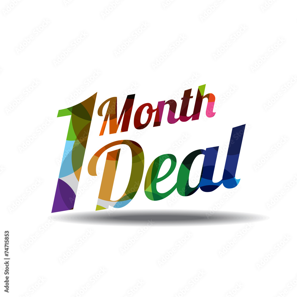 1 Month Deal Colorful Vector Icon Design