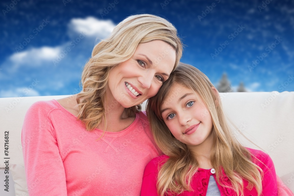 Composite image of mother and daughter Composite image of mother and daughter