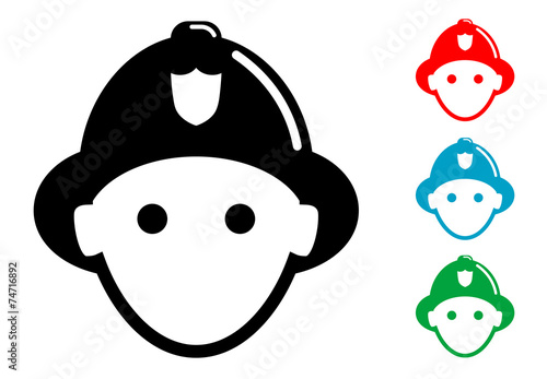 Pictograma icono bombero con varios colores