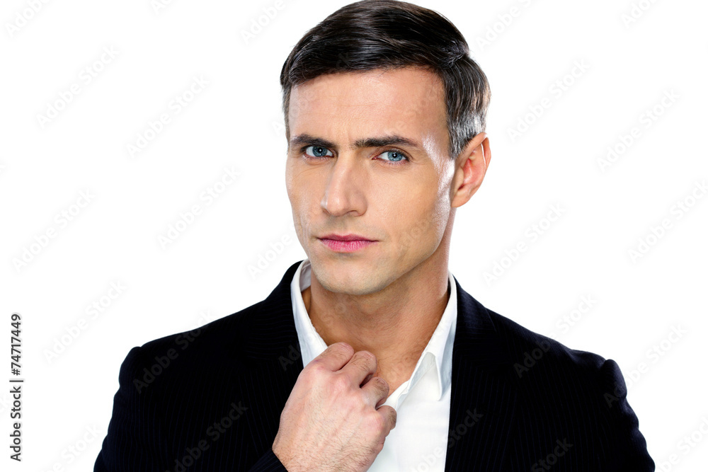 Portrait of a handsome businessman over white background Portrait of a handsome businessman over white background