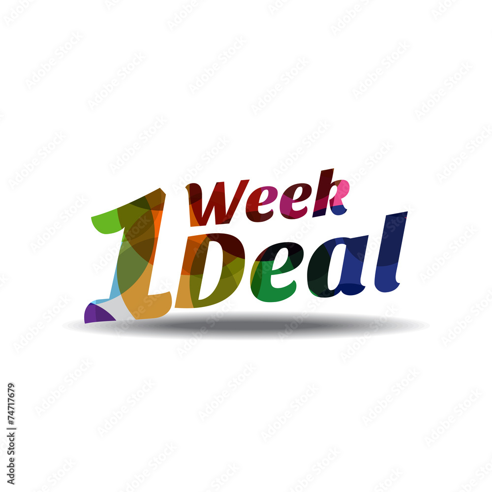 1 Week Deal Colorful Vector Icon Design