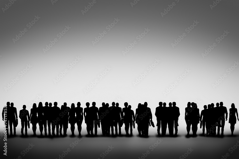 © Photocreo Bednarek - Group of business people silhouettes looking ahead together