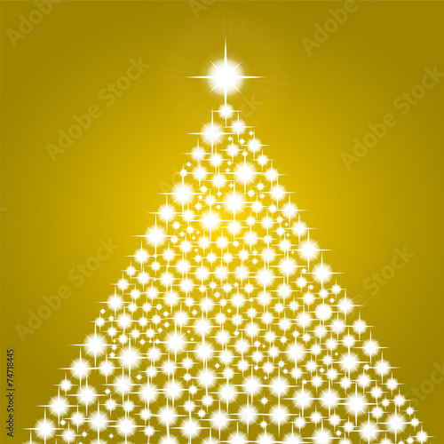 Christmas background with shiny christmas tree