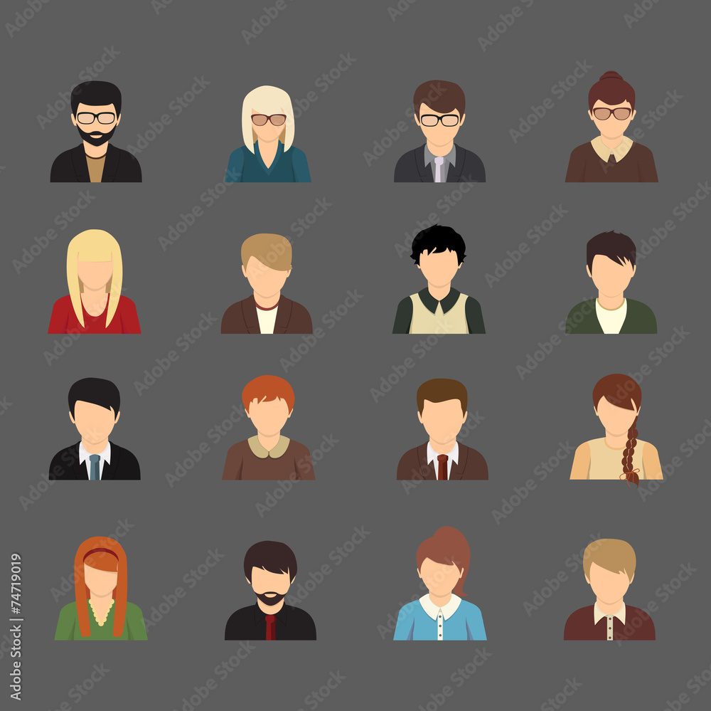 Social networks business private users avatar pictograms Social networks business private users avatar pictograms