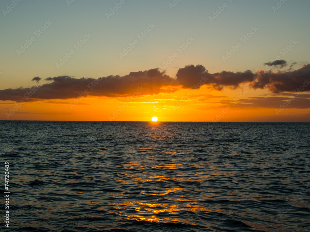 Sunset above the Atlantic ocean