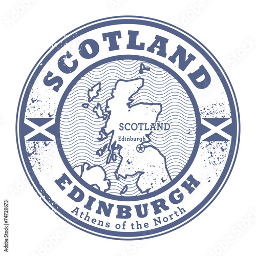 Grunge rubber stamp with words Scotland, Edinburgh