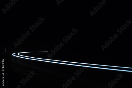 Light tralight trails in tunnel. Long exposure photo in a tunel photo