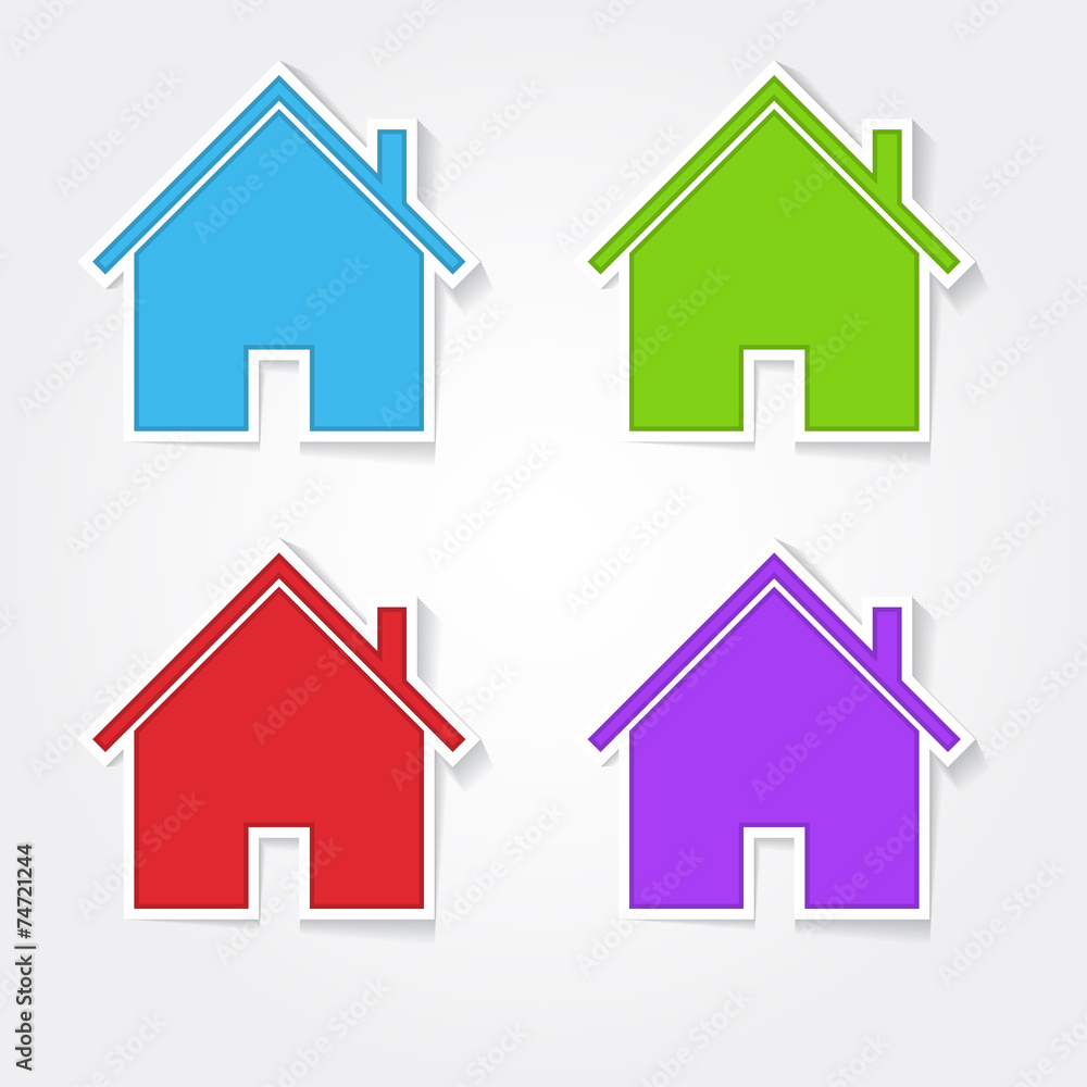 Fototapeta premium Home Colorful Vector Icon Design