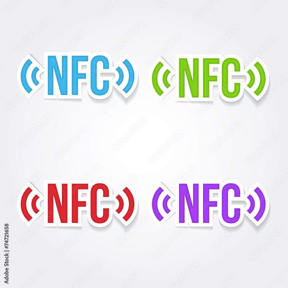 NFC Sign Colorful Vector Icon Design