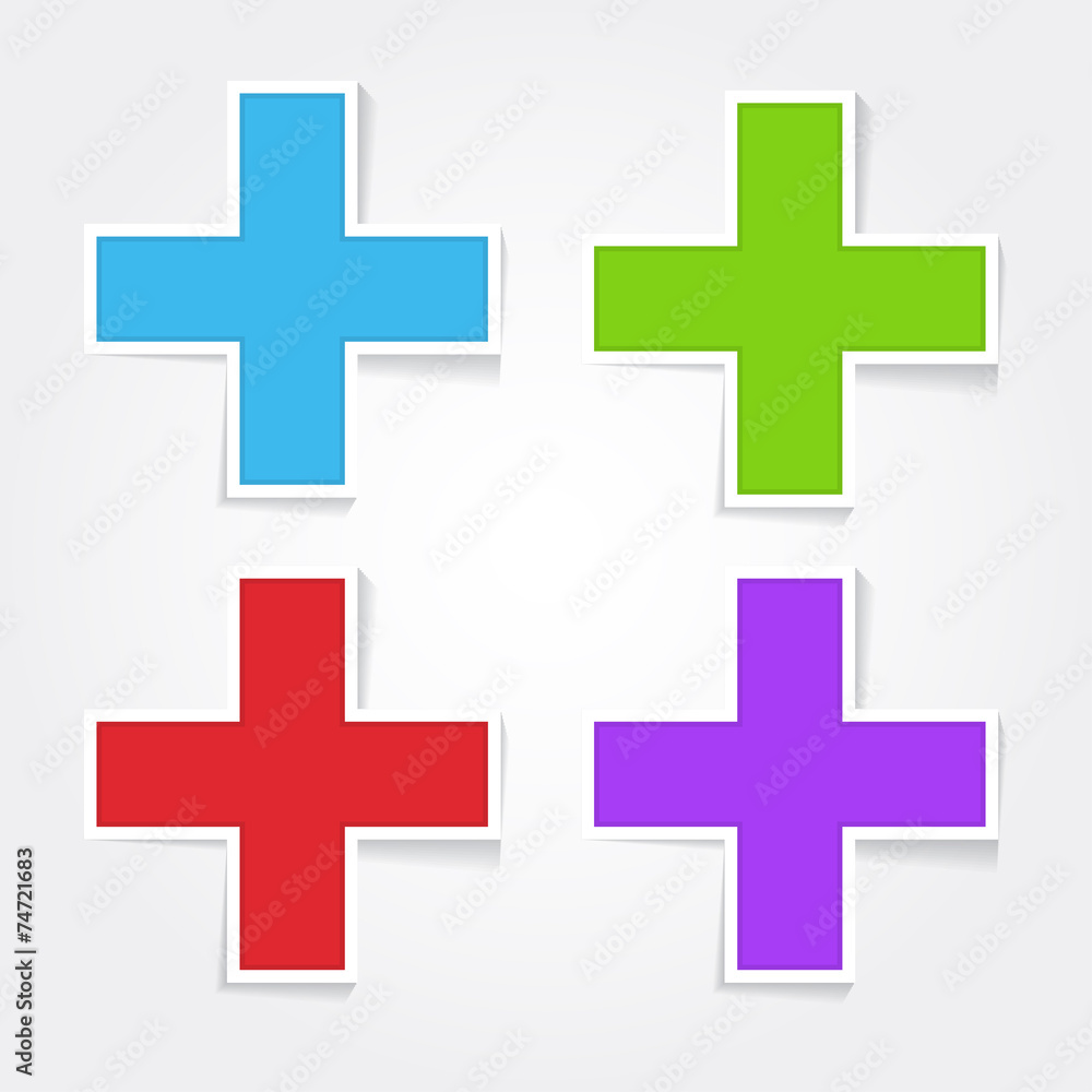 Obraz premium Plus Sign Colorful Vector Icon Design