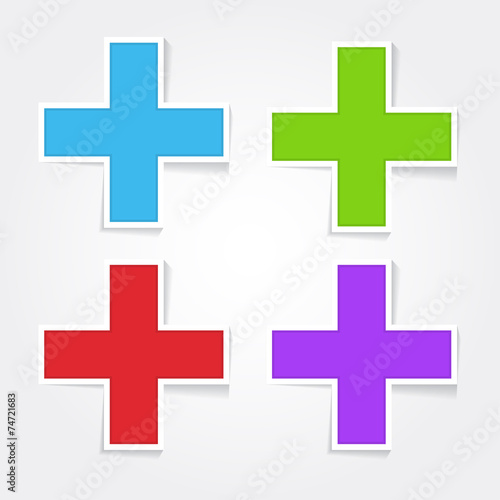 Plus Sign Colorful Vector Icon Design