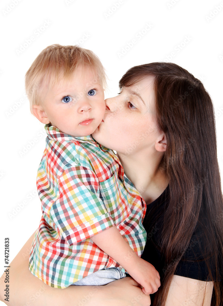 Young Mother and Son Young Mother and Son