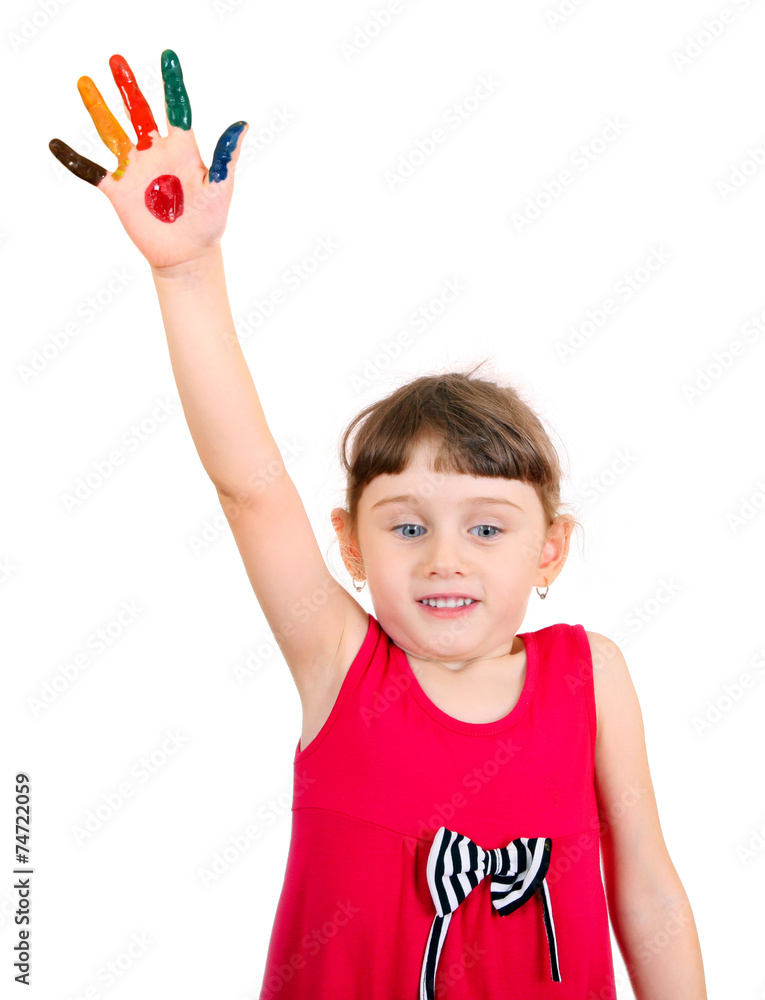 Little Girl with Painted Palm Little Girl with Painted Palm