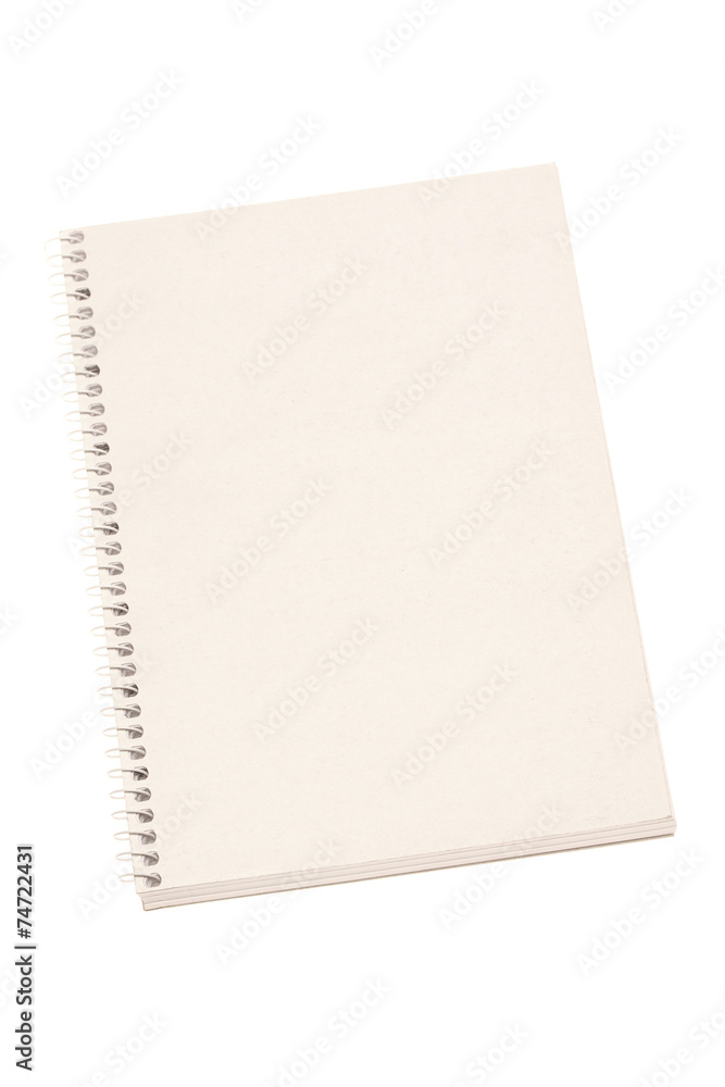 Blank one face white paper notebook vertical Blank one face white paper notebook vertical