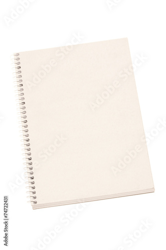 Blank one face white paper notebook vertical