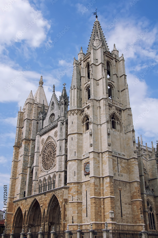 Roman catholic Santa Maria de Leon Cathedral in Spain Roman catholic Santa Maria de Leon Cathedral in Spain