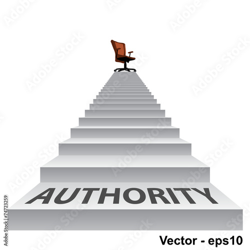 Vector white stair with a chair