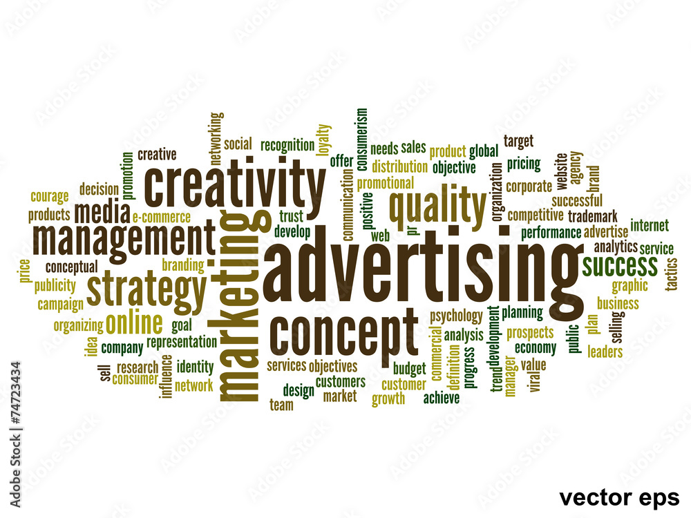 Fototapeta premium Vector conceptual advertising business word cloud
