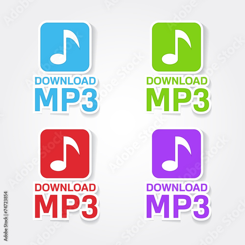 MP3 Download Colorful Vector Icon Design