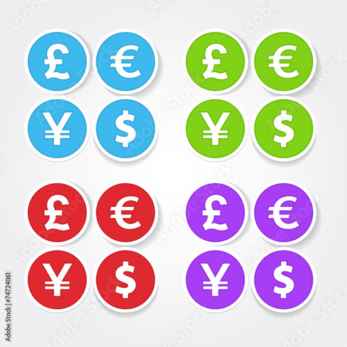 Currency Sign Colorful Vector Icon Design