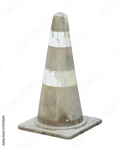 Colorless traffic cone (with clipping path) isolated on white