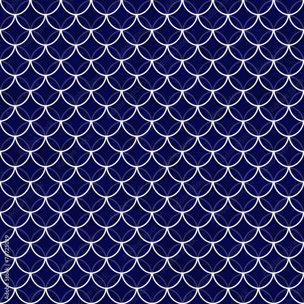 Navy and White Shells with Interlocking Circles Tiles Pattern Re Navy and White Shells with Interlocking Circles Tiles Pattern Re