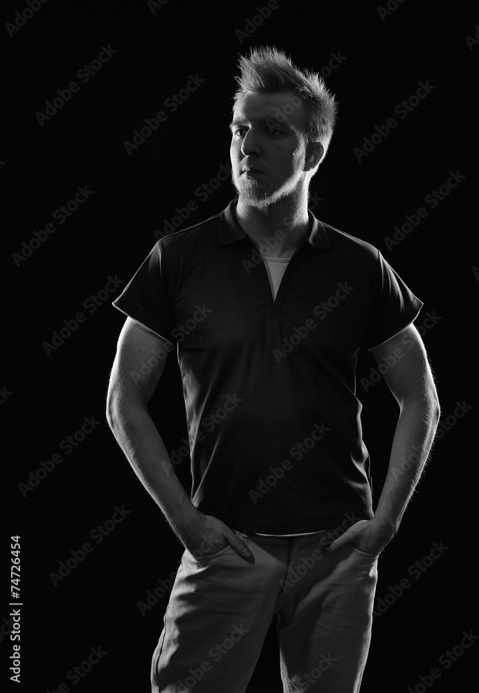 Naklejka premium Expressive man