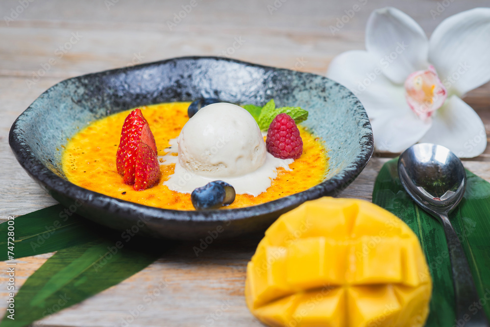 custom made wallpaper toronto digitalscoop of ice cream on a plate with fresh berries and creme