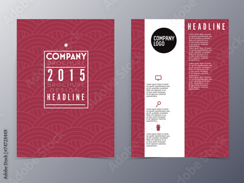 red oriental pattern flyer design template vector a4