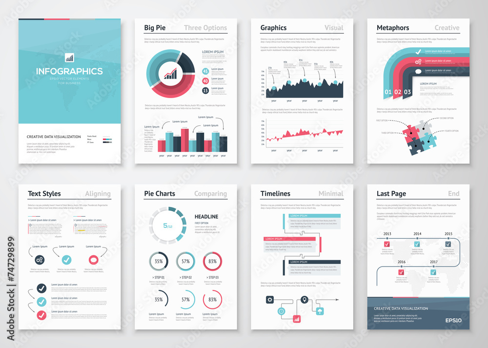 Big set of infographic vector elements and business brochures Big set of infographic vector elements and business brochures