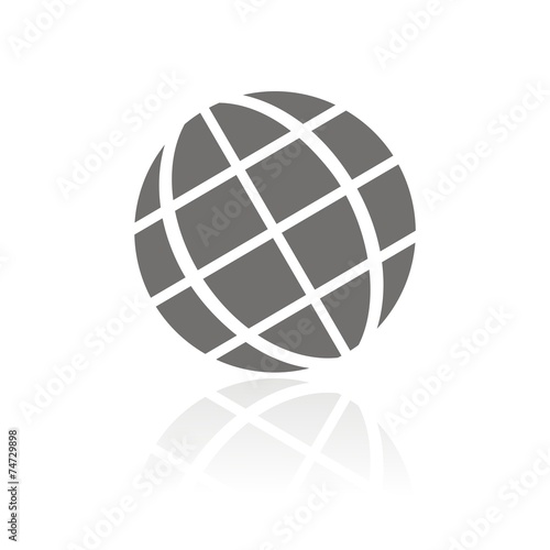 Icono globo tierra FB reflejo
