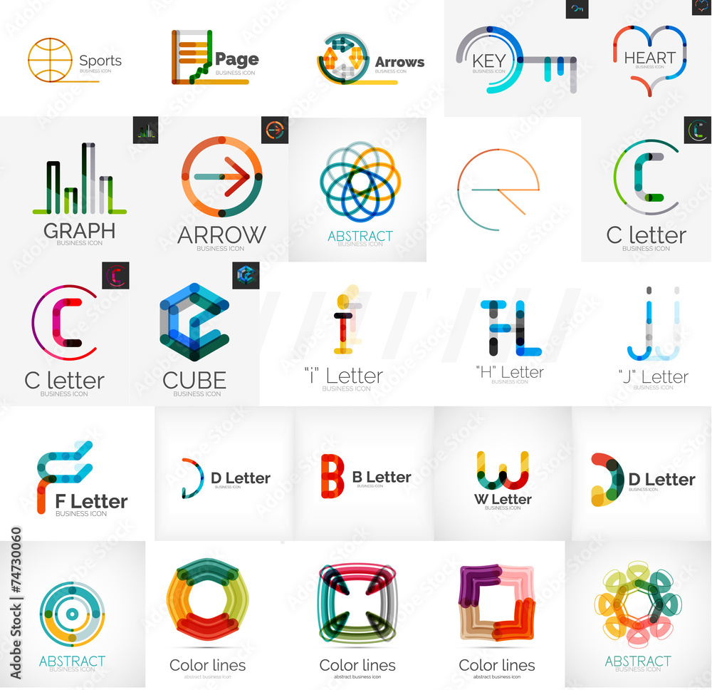 Set of branding company logo elements Set of branding company logo elements