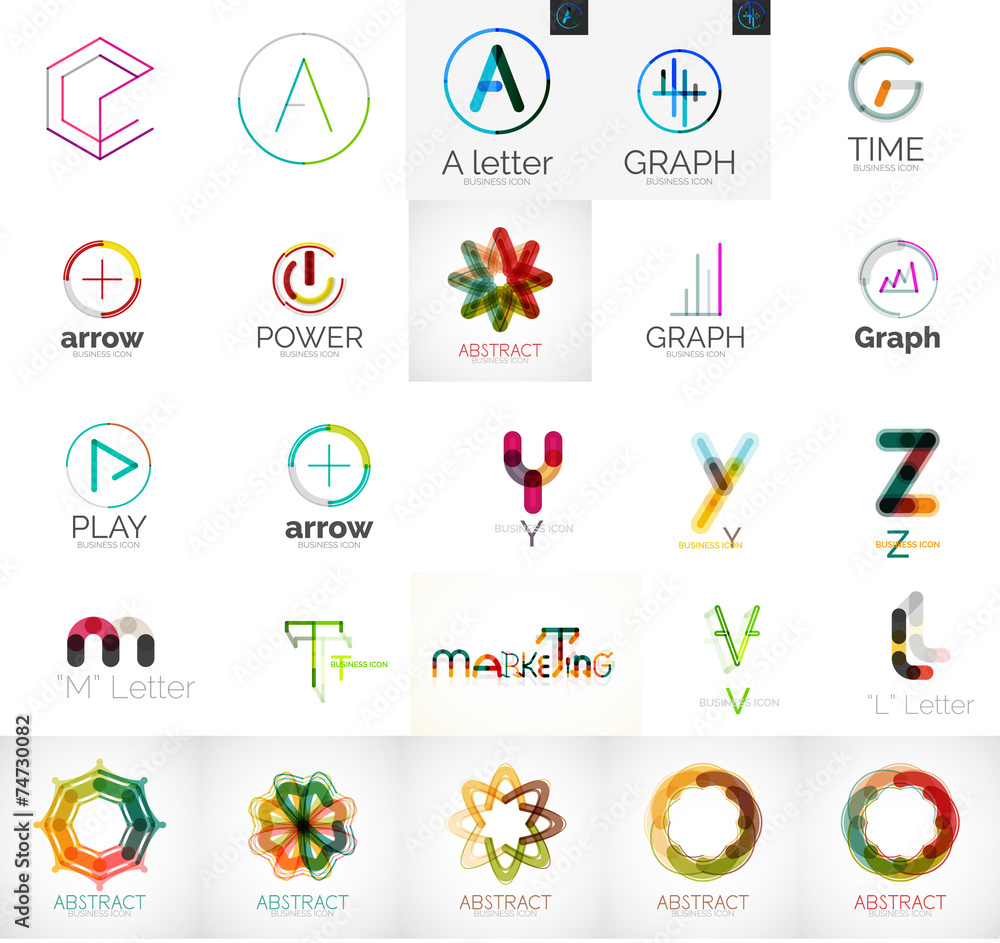 Set of branding company logo elements