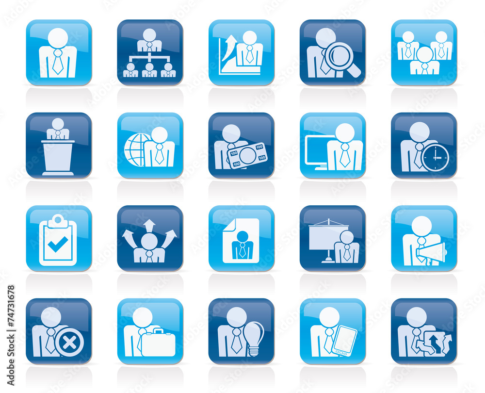 human resource and business icons - vector icon set human resource and business icons - vector icon set