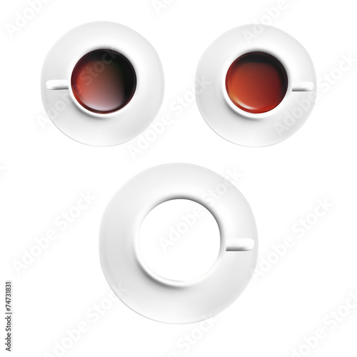 White porcelain Cup of black coffee