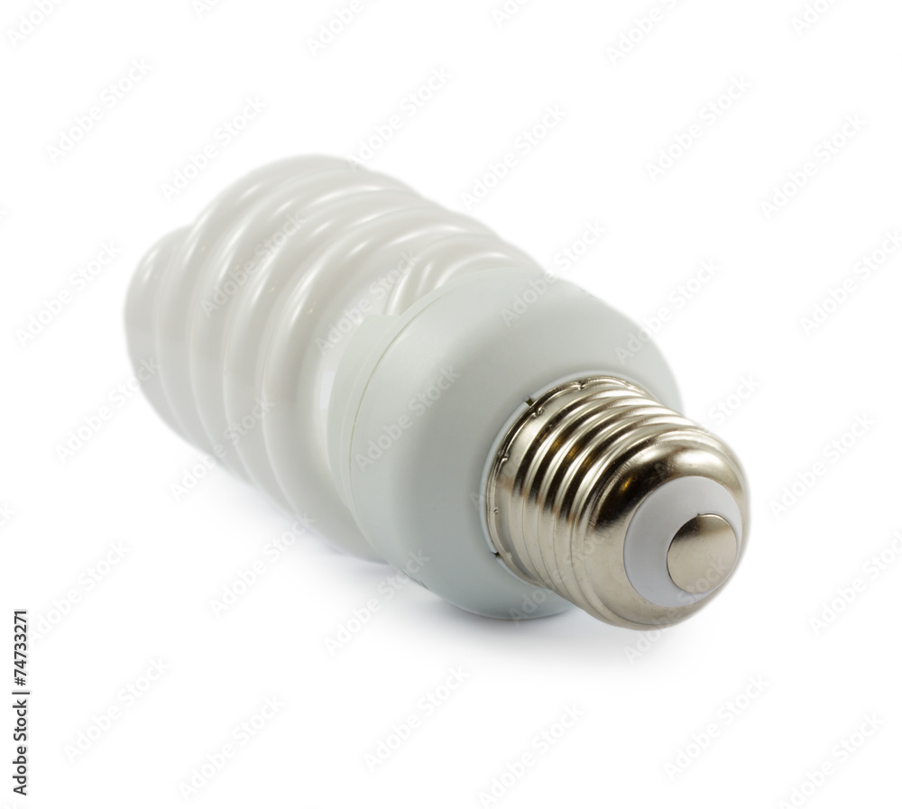 economical bulb isolated on a white background economical bulb isolated on a white background