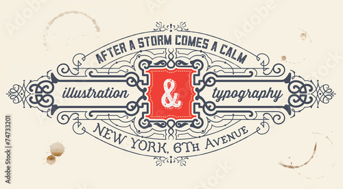 Vintage label. organized by layers